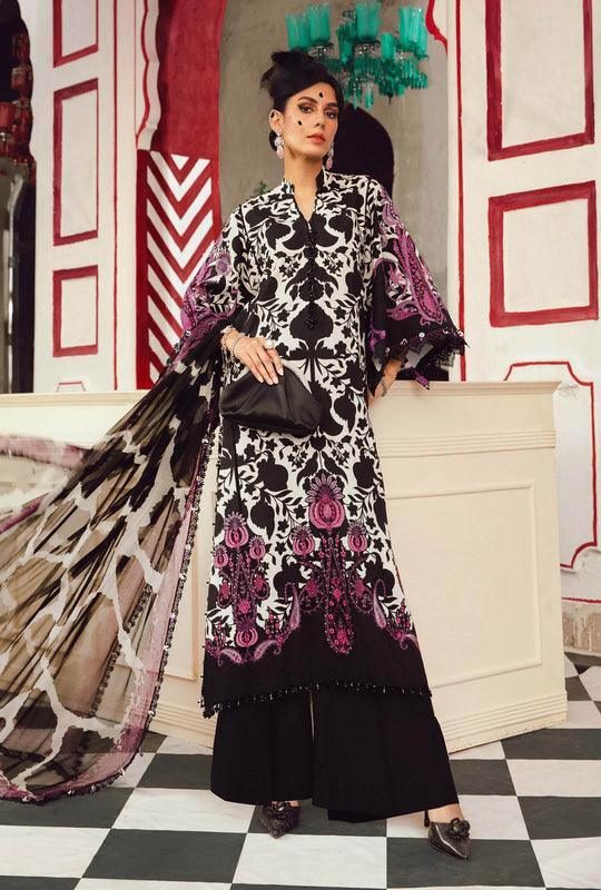 Maria B White Digital Printed Silk Collection Replica