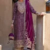 Kanwal Malik Shocking Pink Formal Collection Chiffon Replica