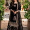Haseen's Jet Black Velvet Collection Gharara Replica
