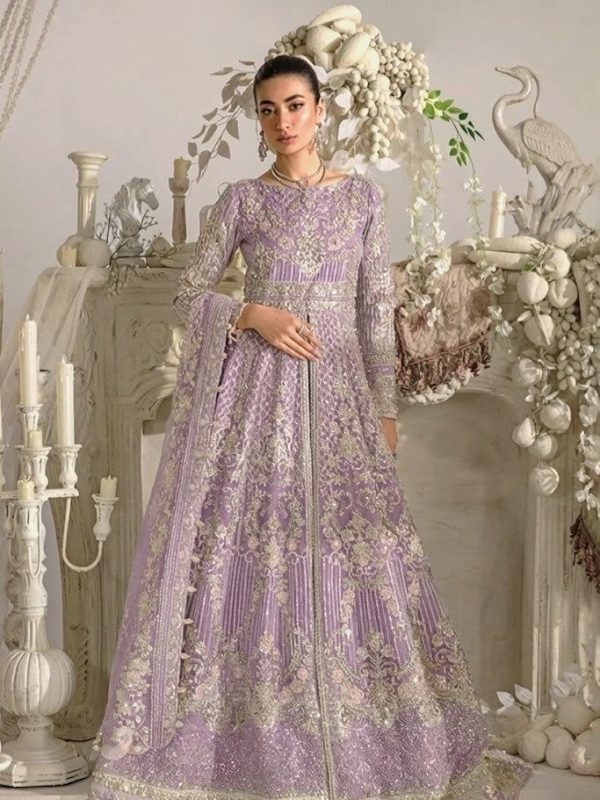 Elaf Light Purple Bridal Collection Organza Maxi Replica