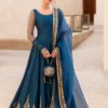 Faiza Saqlain Zinc Blue Bridal Collection Lava Silk Maxi Repica