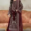 Aneela's Maroon Formal Collection Velvet Replica