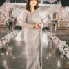 Shrenz Grey Chiffon Saree Collection Replica