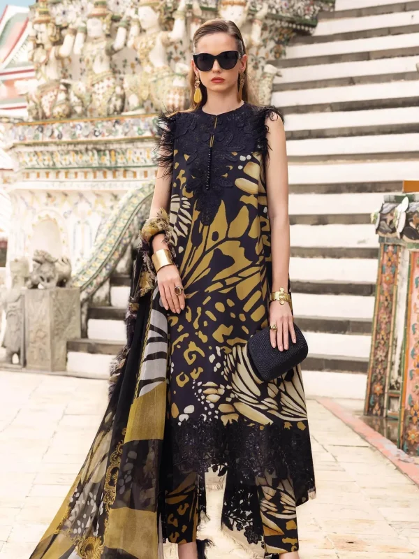 Maria B 3 Piece Unstitch Printed Silk Collection Replica