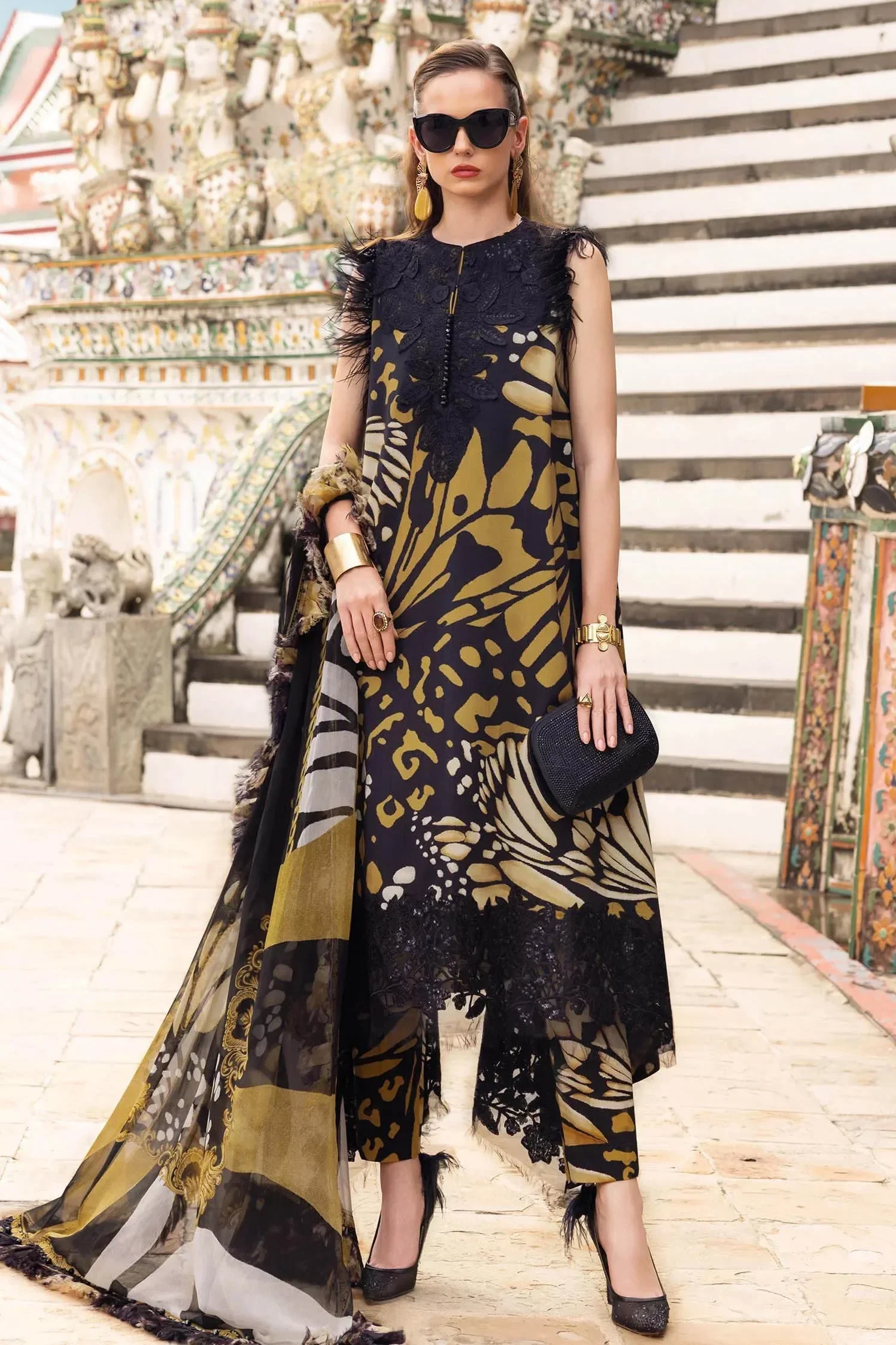 Maria B Brown Digital Printed Lawn Collection Replica