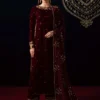 Batik Maroon Formal Velvet Collection Replica