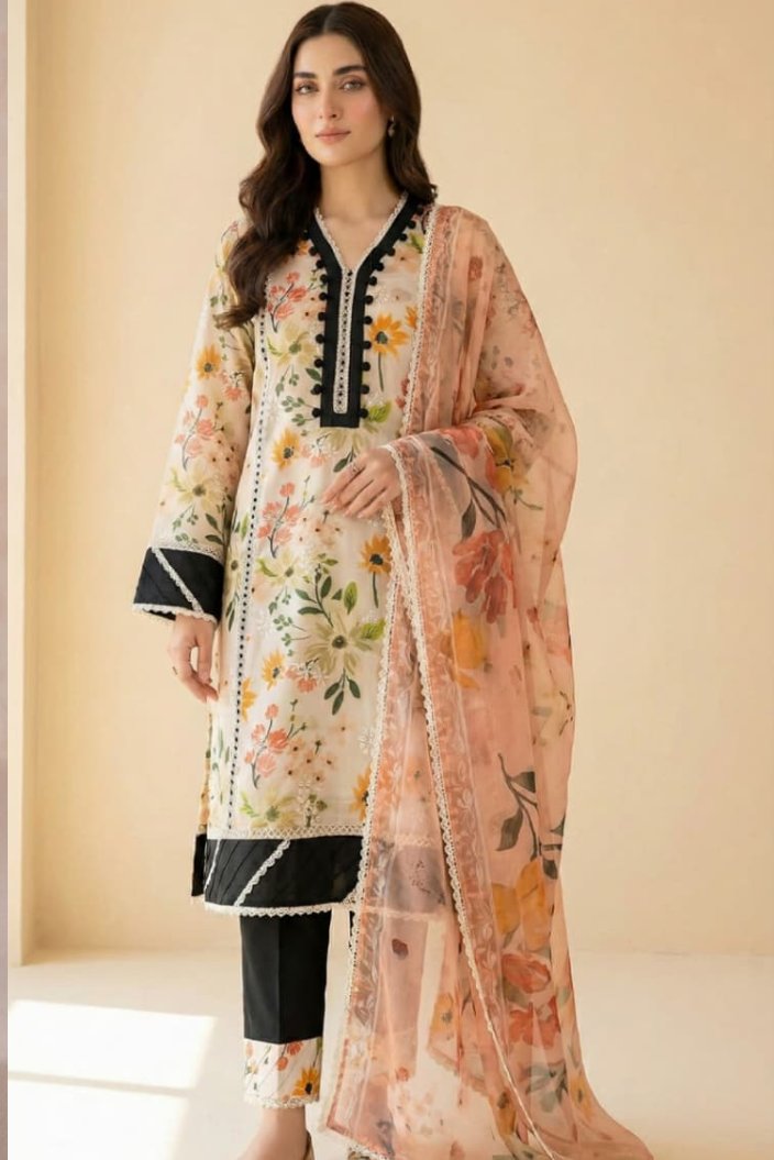 Shrenz 3 Piece Stitched Swiss Cotton Collection