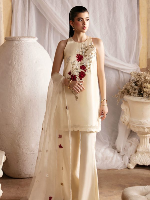 Rabia Zahur Off White Formal Collection Lava Silk Replica