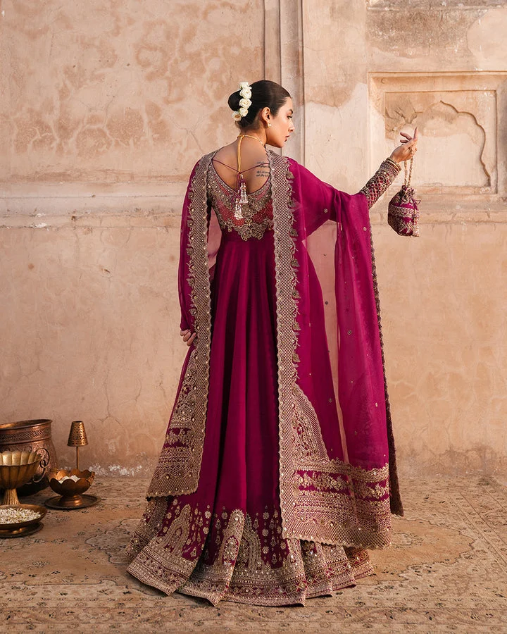 Alternative view of Faiza Saqlain Shocking Pink Bridal Collection Chiffon Maxi Replica