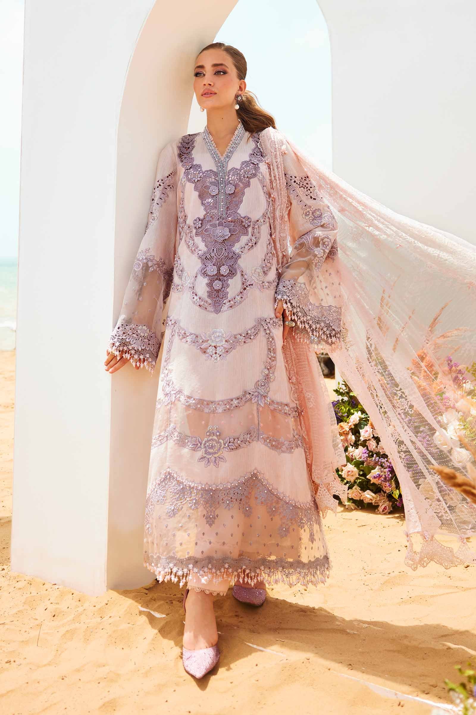 Maria B Baby Pink Luxury Lawn Collection Replica