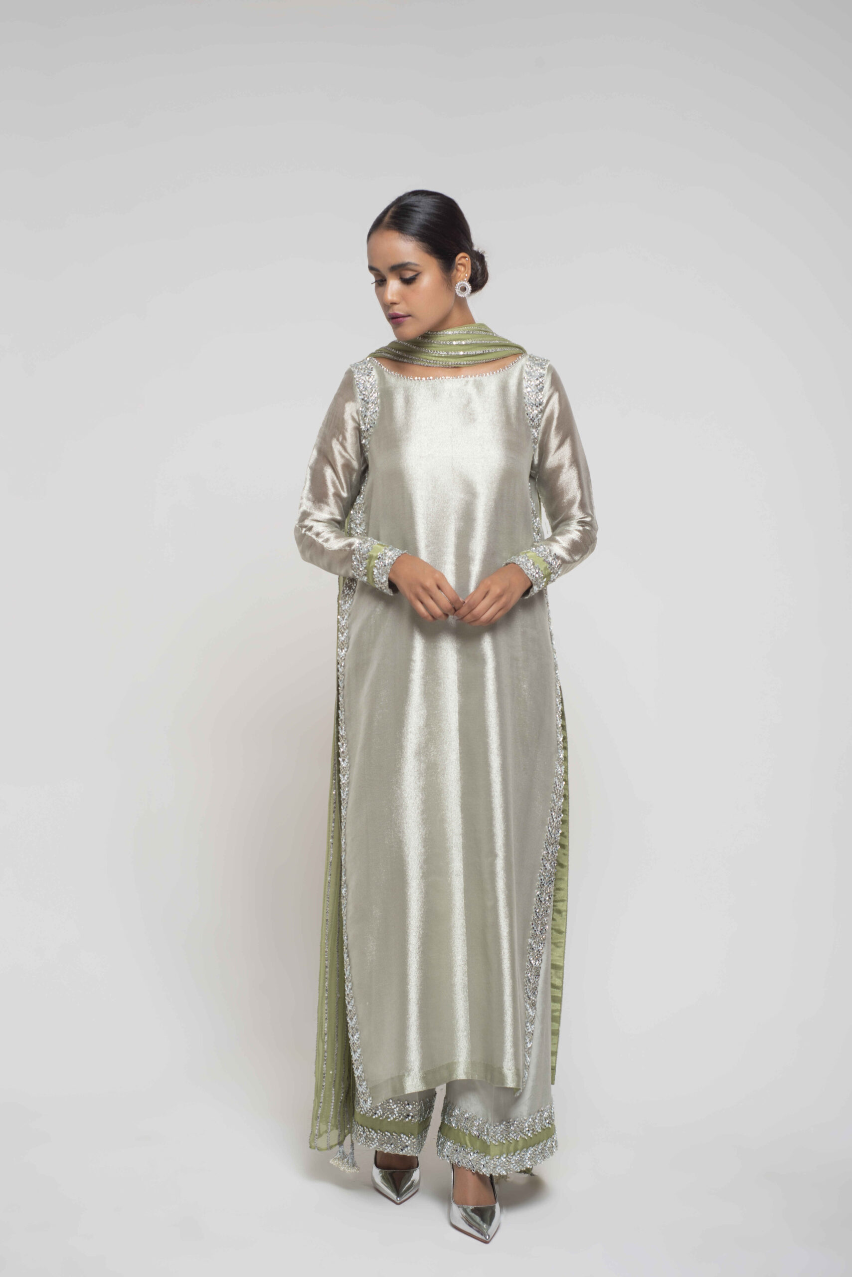 Shrenz Silver Formal Collection Indian Masoori Replica