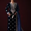 Waniya By Mehrazam Navy Blue Formal Velvet Collection Replica