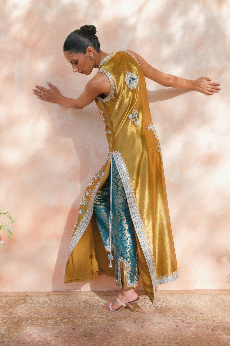 Sania Maskatiya Mustard Formal Collection Chiffon Replica - Image 3