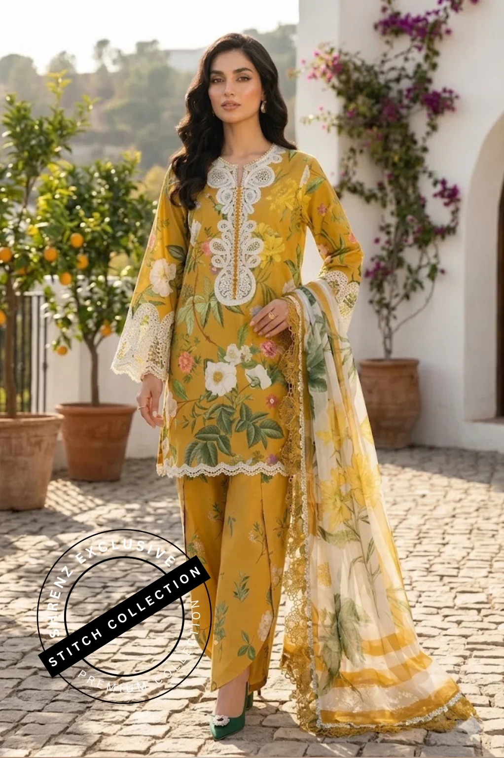 Shrenz 3 Piece Stitched Lawn Pret Collection