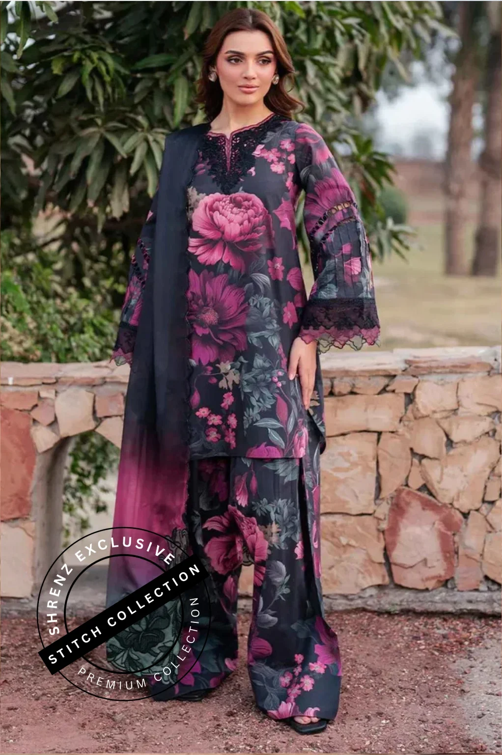 Shrenz 3 Piece Stitched Lawn Pret Collection
