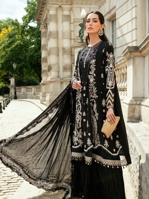 Maria B Jet Black Formal Chiffon Collection Replica