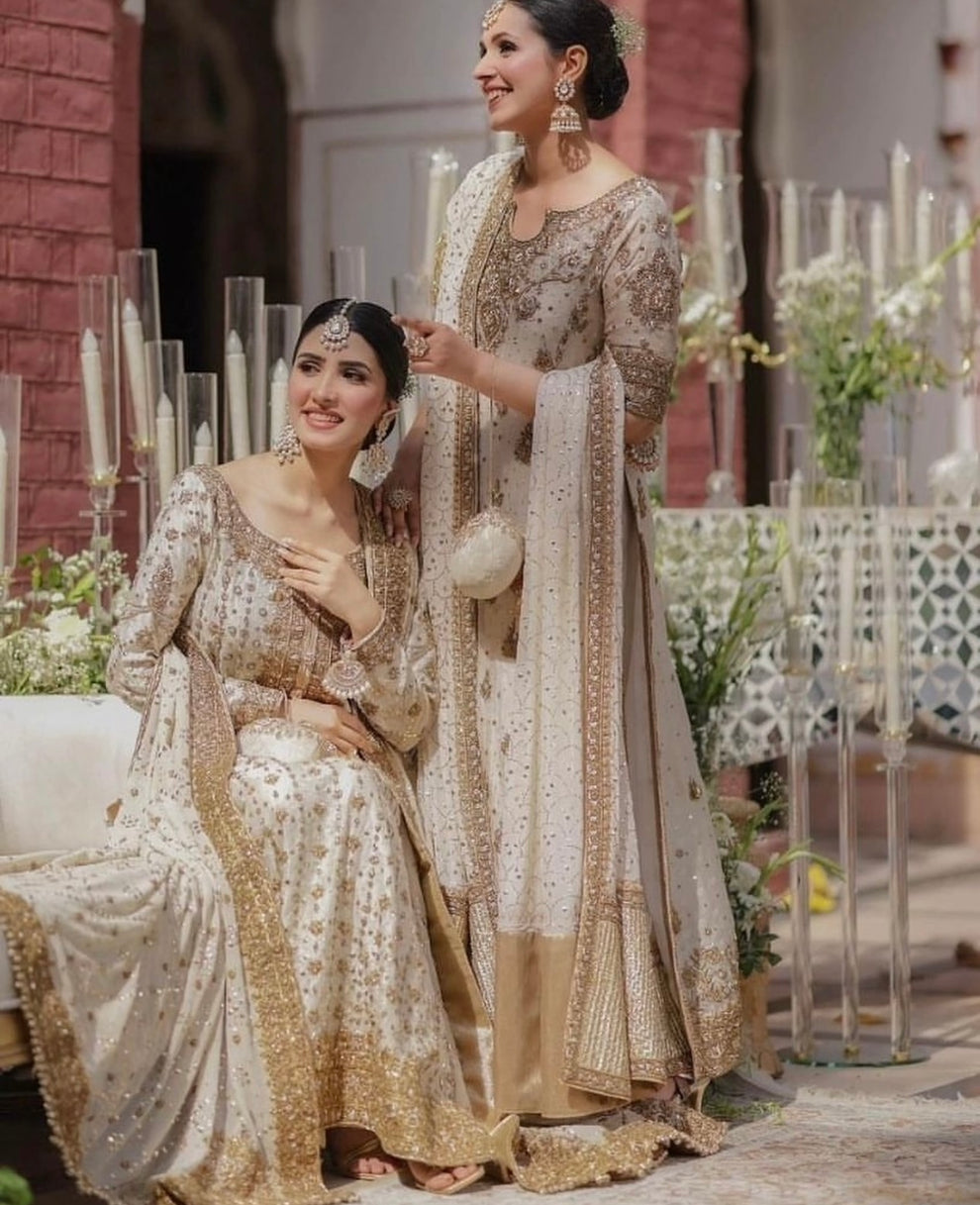 Alternative view of Haris Shakeel Off White Bridal Collection Indian Raw Silk Replica