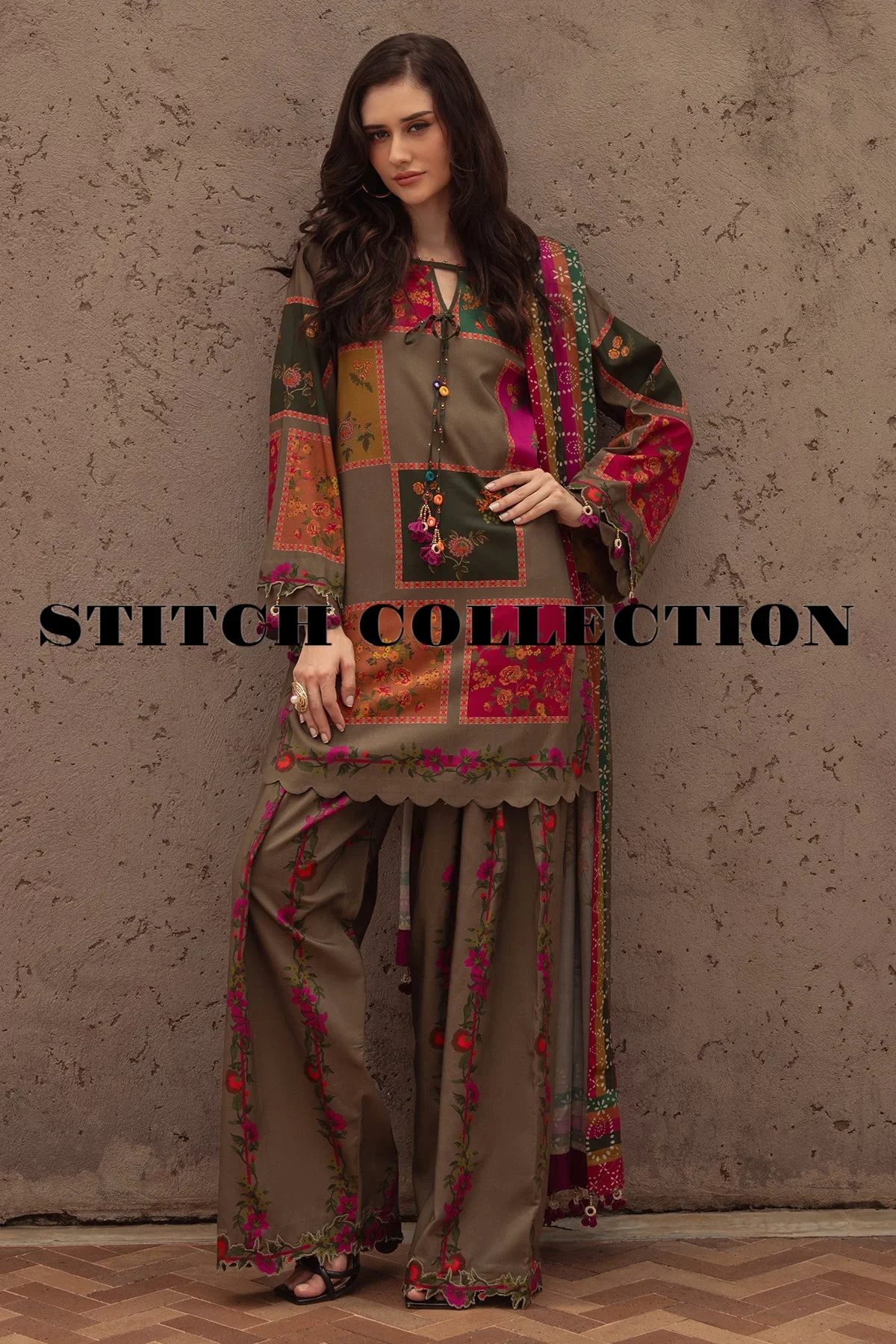 Shrenz 3 Piece Stitched Silk Pret Collection