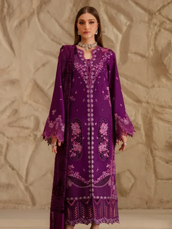 Bin Ilyas Magenta Luxury Lawn Collection Replica