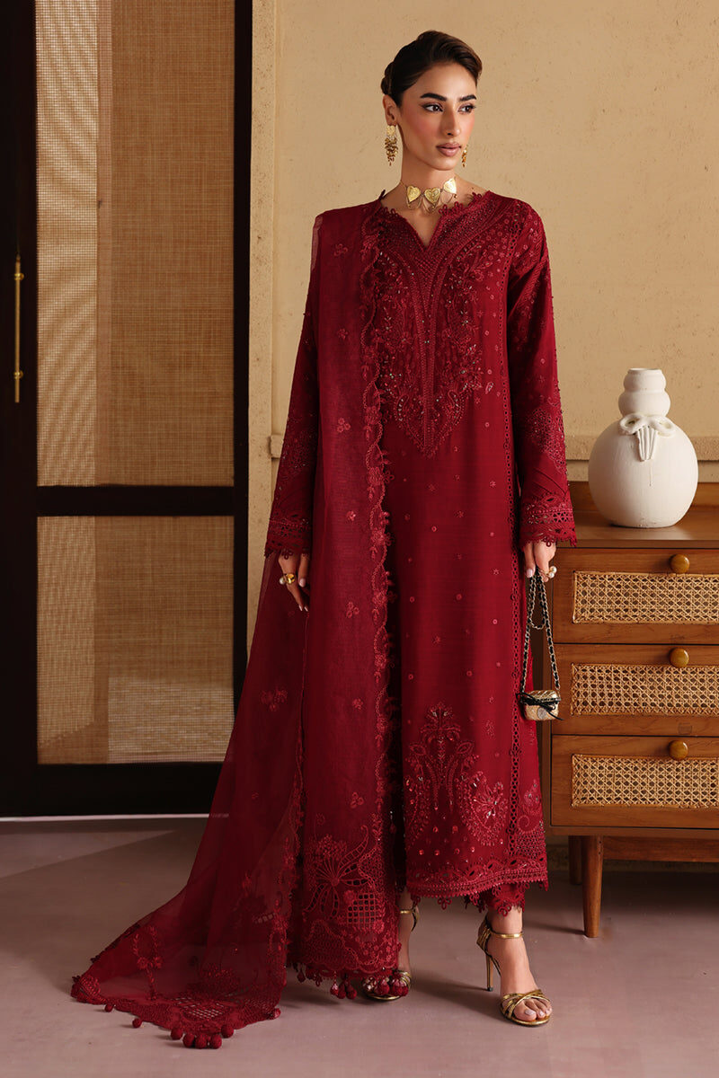 Qalamkar Red Luxury Lawn Collection Replica
