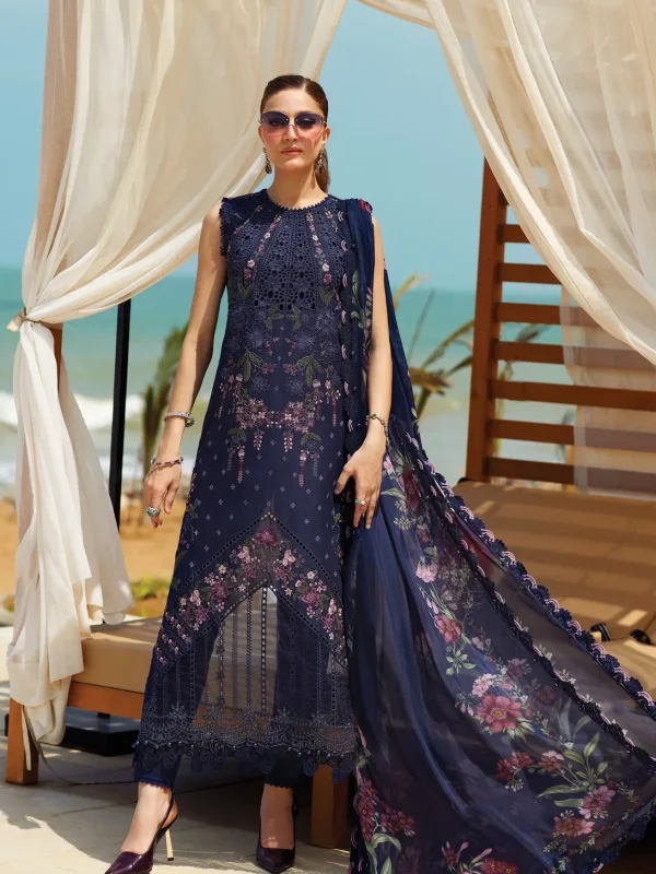 Maria B Navy Blue Luxury Lawn Collection Replica