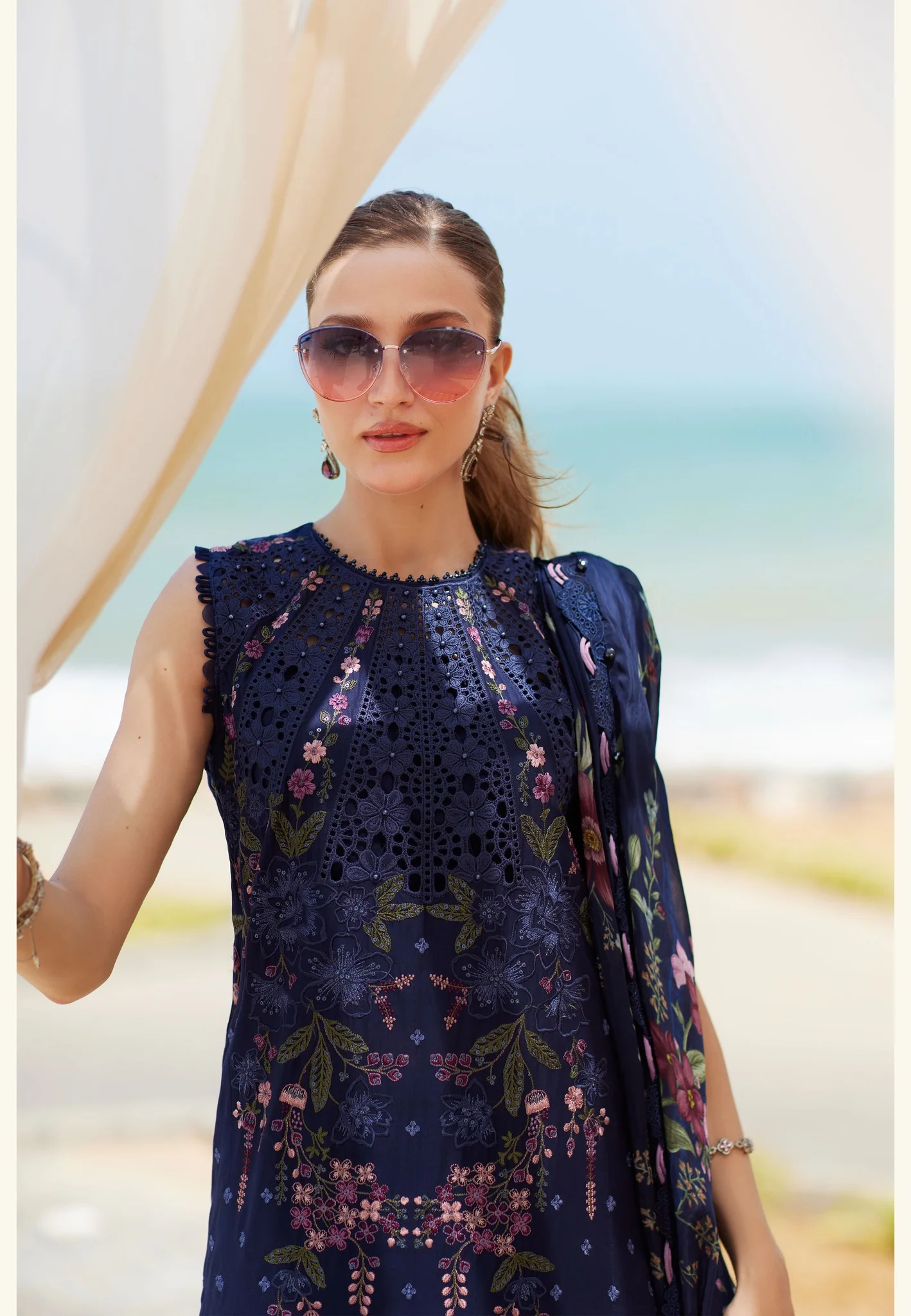 Alternative view of Maria B Navy Blue Luxury Lawn Collection Replica