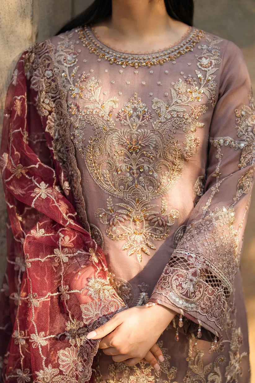 imrozia Peach Luxury Bridal Collection Chiffon Replica - Image 3