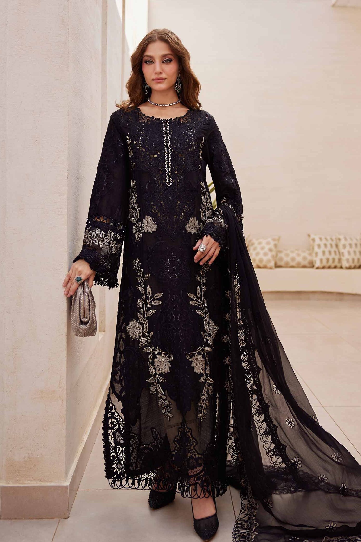 Maria B Jet Black Luxury Lawn Collection Replica