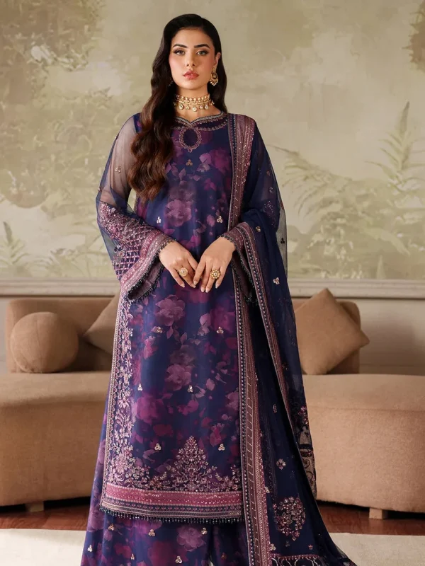 Zarif Purple Luxury Printed Lawn Collection Replica