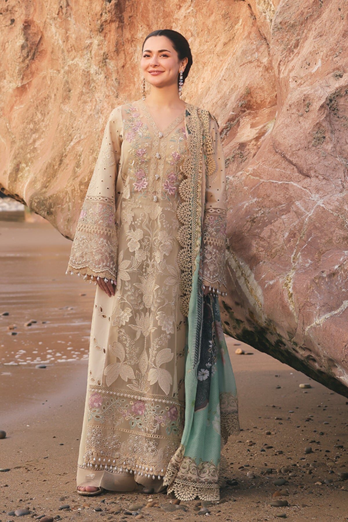 Imrozia Brown Luxury Lawn Collection Replica