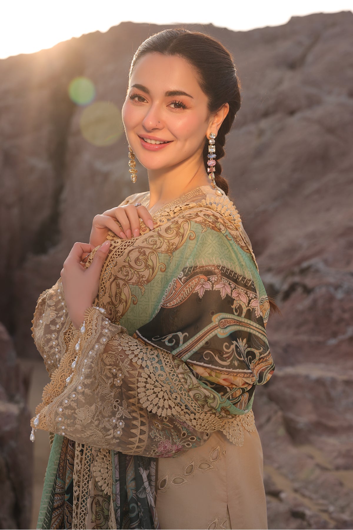 Alternative view of Imrozia Brown Luxury Lawn Collection Replica