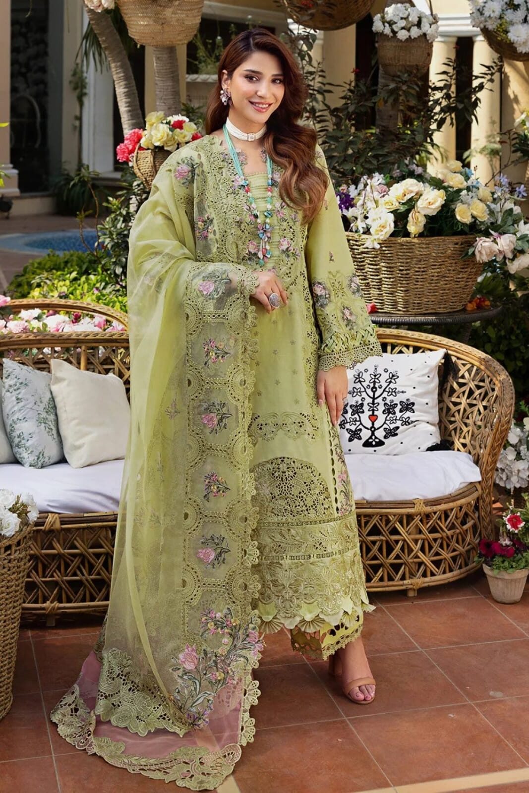 Elaf Yellow Luxury Lawn Collection Replica