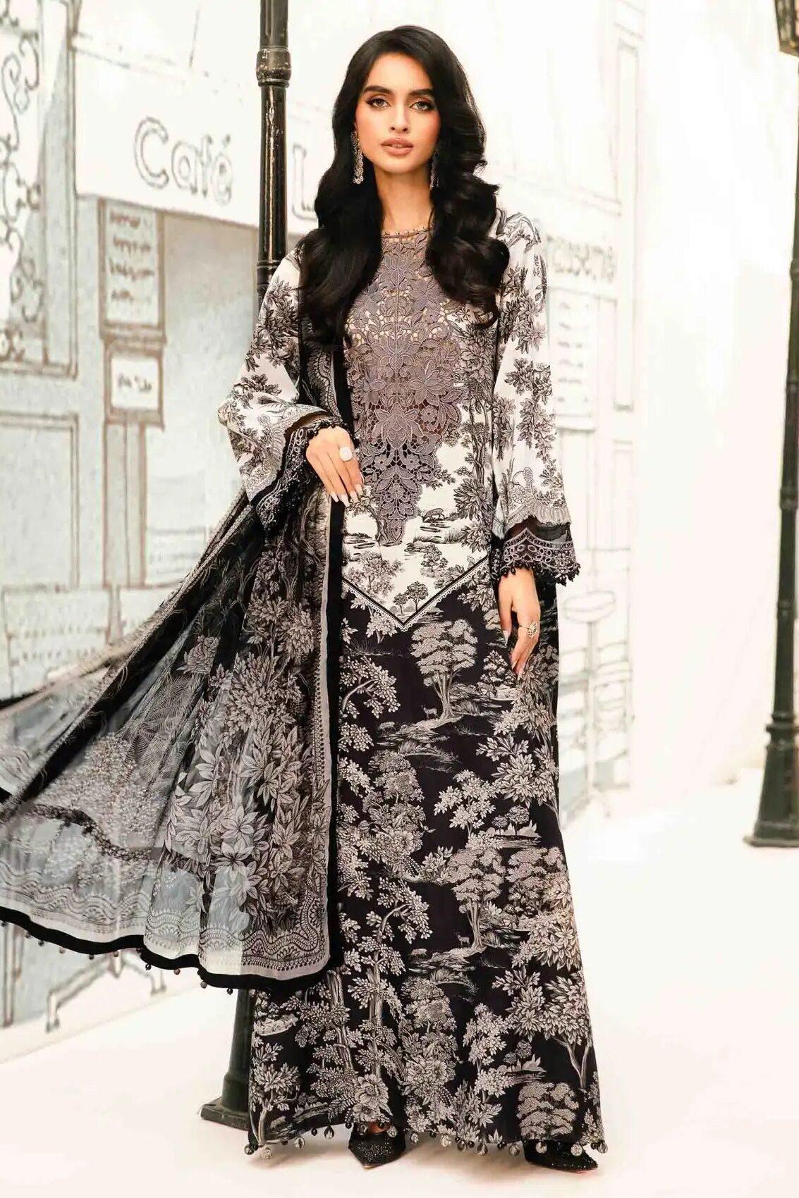 Maria B Black Luxury Printed Lawn Collection Replica