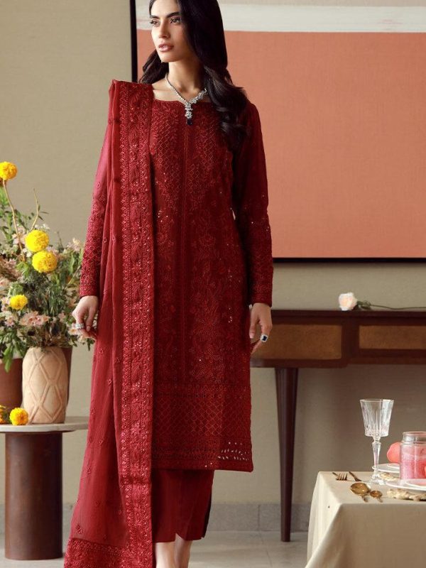 Gulaal Red Luxury Lawn Collection Replica
