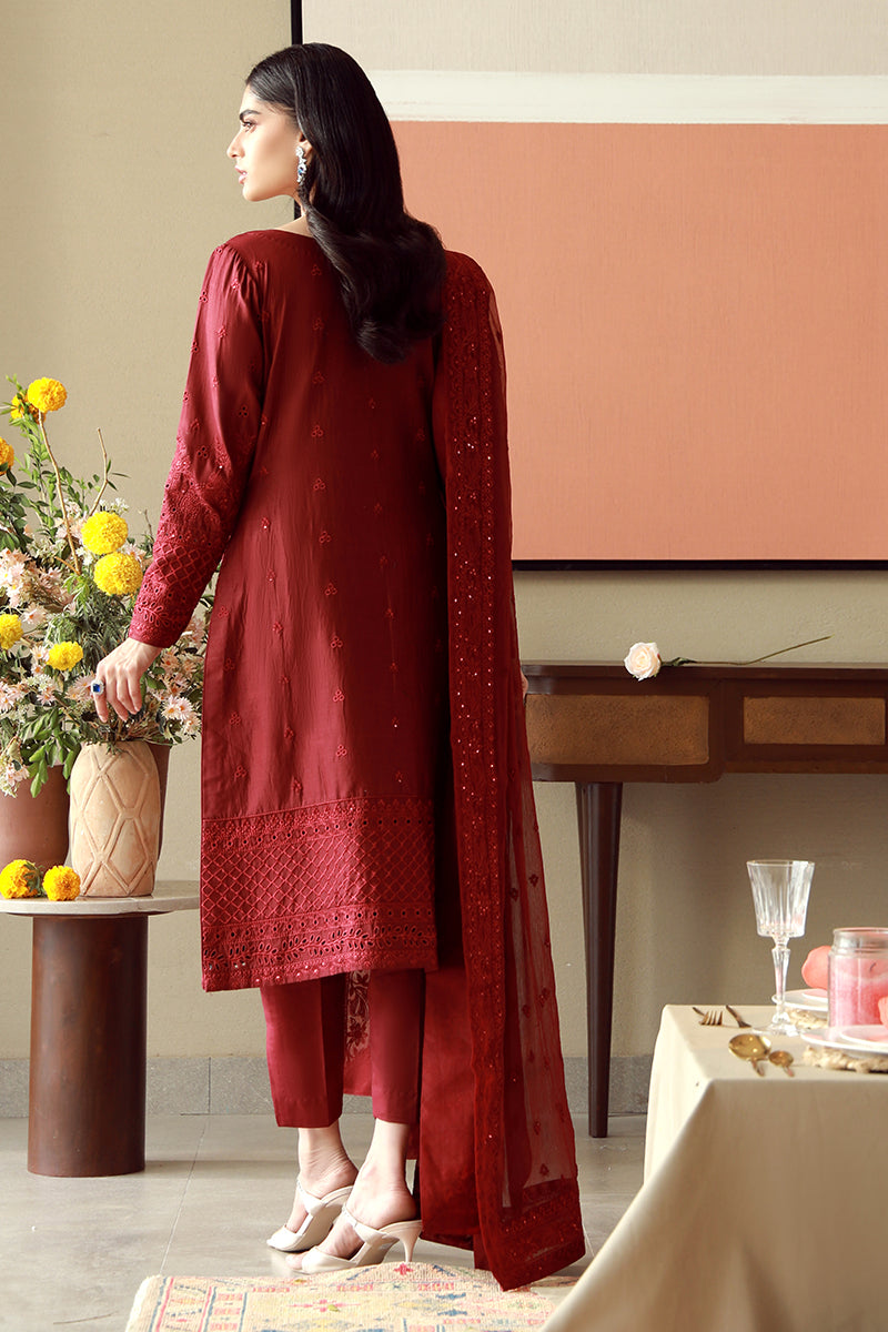 Alternative view of Gulaal Red Luxury Lawn Collection Replica
