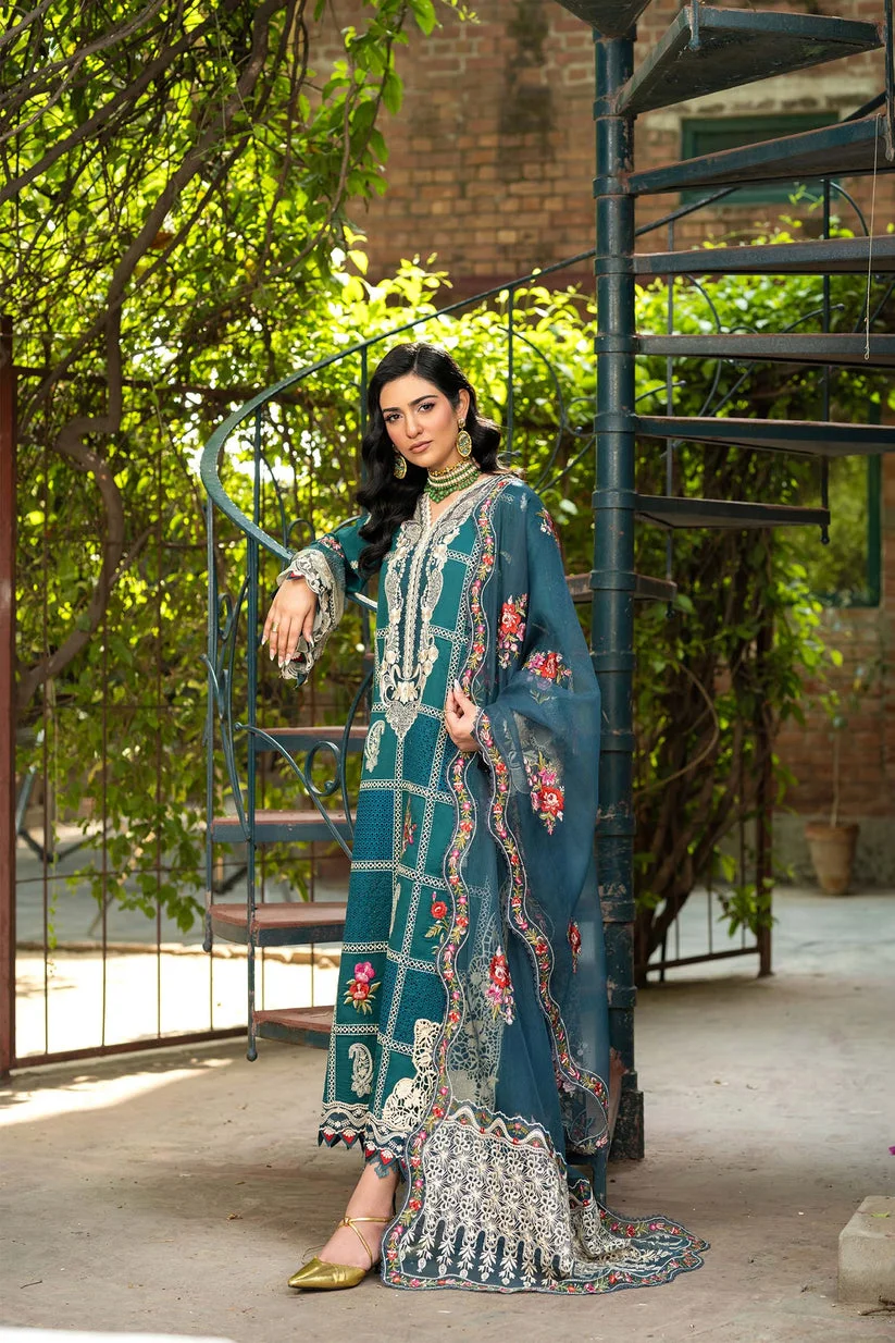 Alternative view of Maryam Hussain Zinc Green Luxury Lawn Collection Replica