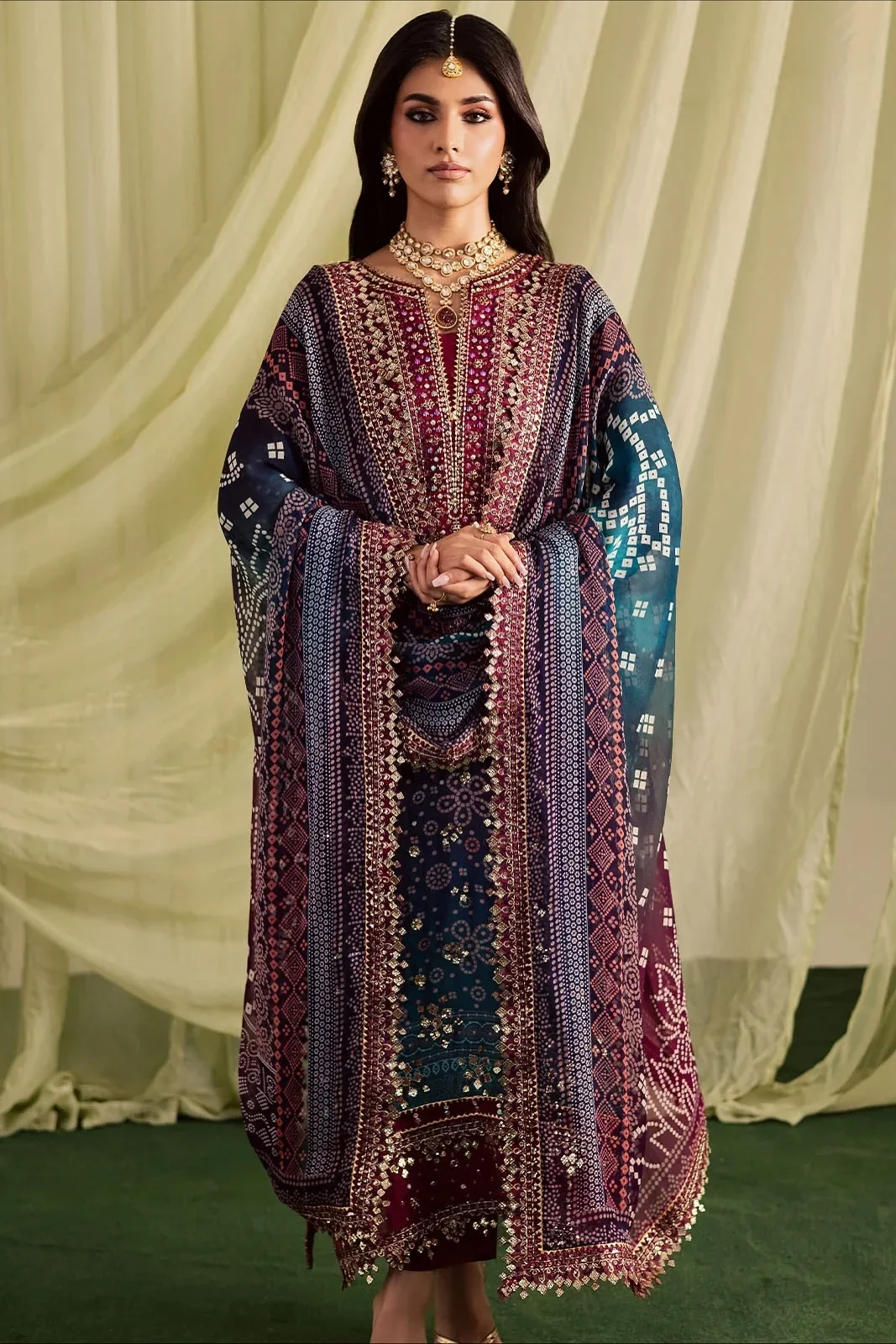 Nureh Multi  Luxury Printed Lawn Collection Replica