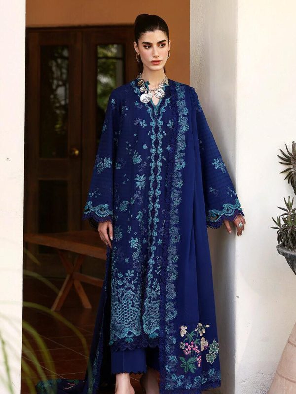 Republic Peacock Blue Luxury Lawn Collection Replica