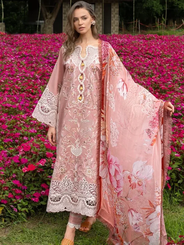 Mushq Pink Luxury Lawn Collection Replica