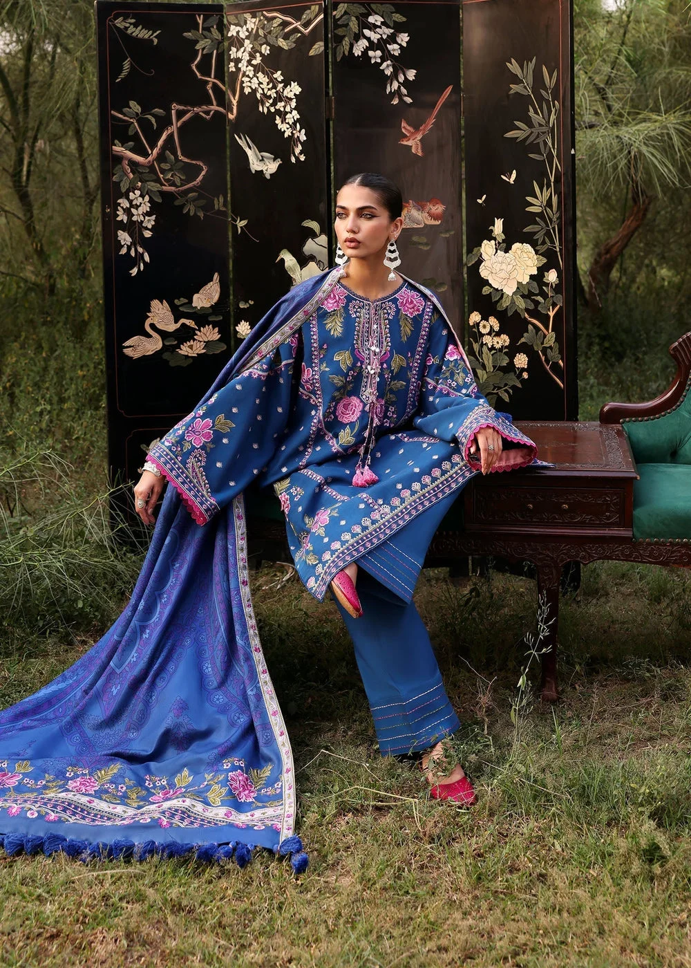 Alternative view of Sadaf Fawad Khan Royal Blue Luxury Lawn Collection Replica