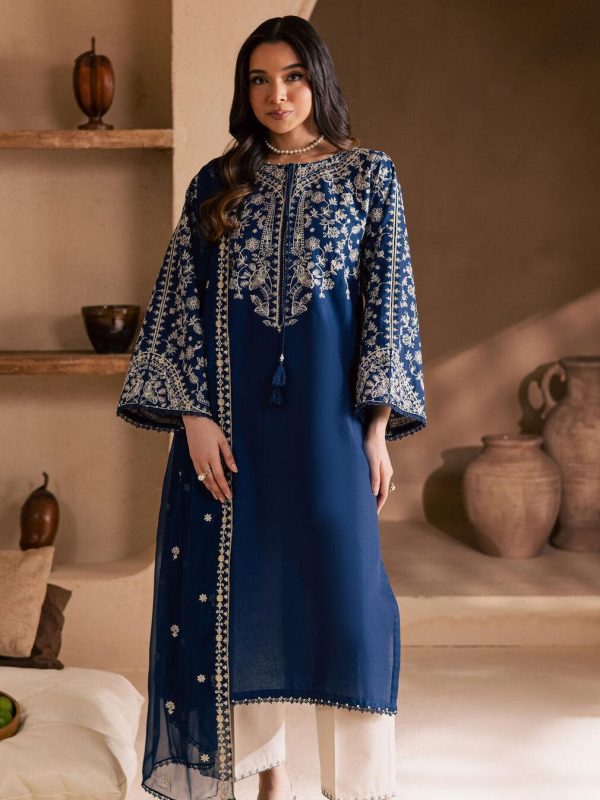 Batik Royal Blue Luxury Lawn Collection Replica