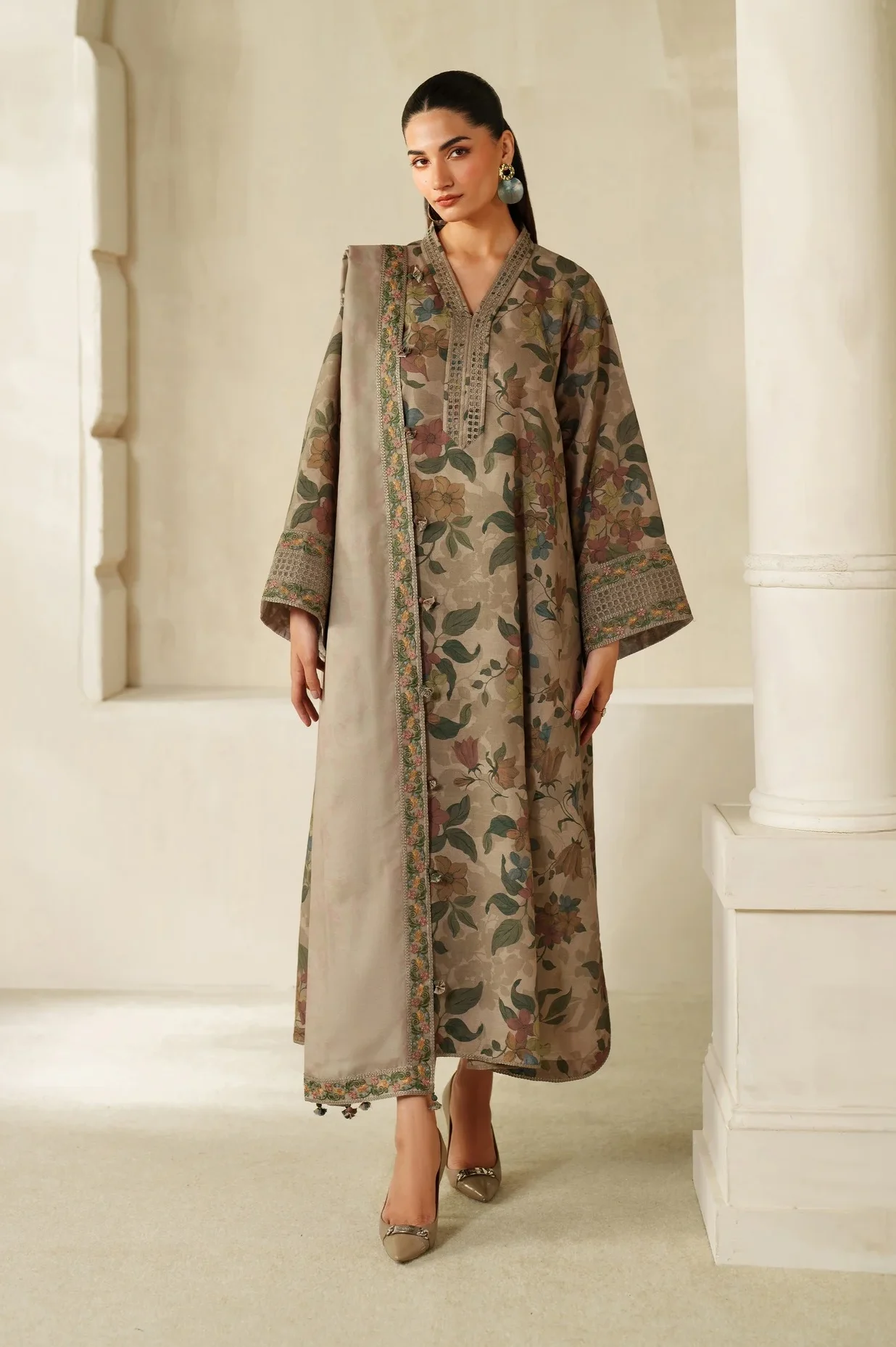 Baroque Brown Luxury Printed Lawn Collection Replica