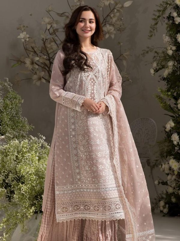 Sobia Nazir Peach Luxury Lawn Collection Replica
