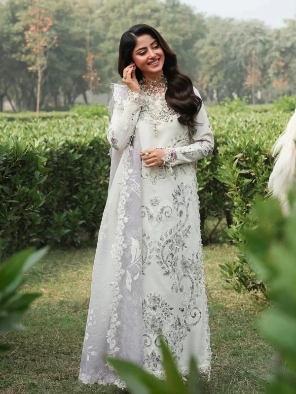 Sardinia White Luxury Lawn Collection Replica