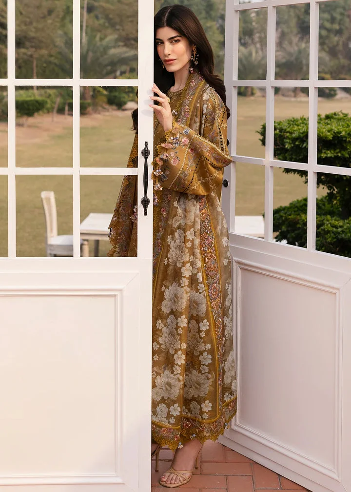 Alternative view of Baroque Mustard Luxury Lawn Collection Replica