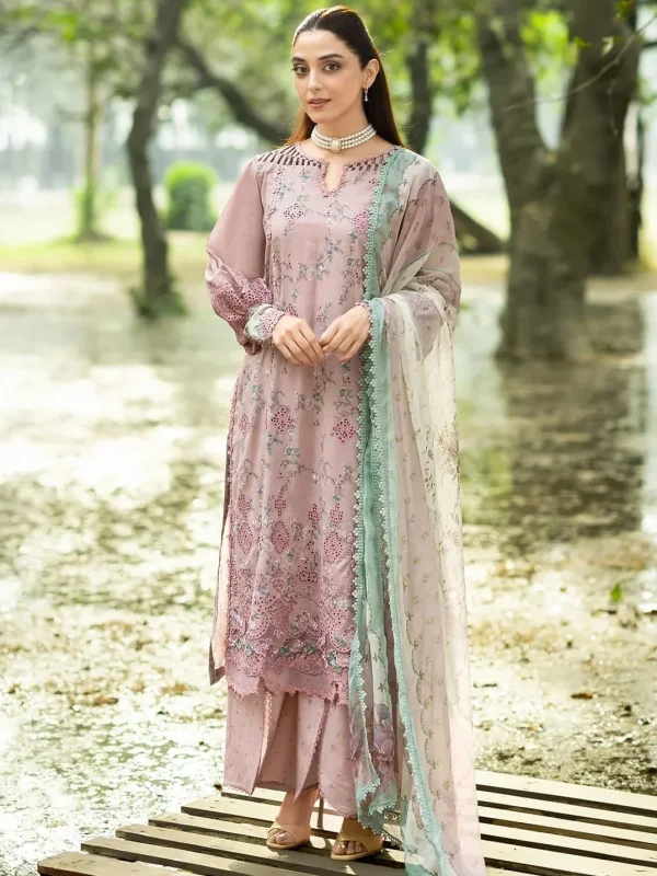 Elaf Pink Luxury Printed Lawn Collection Replica