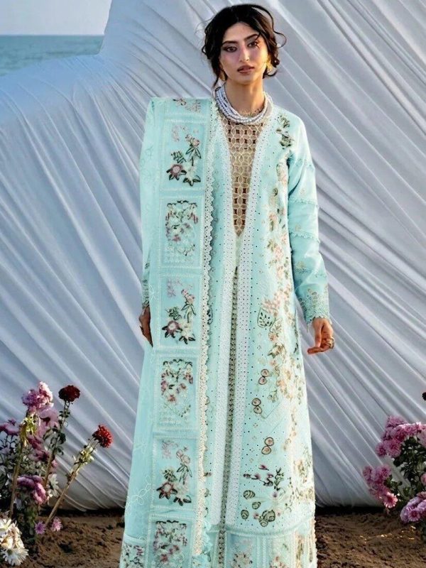 Mahnur Seagreen Luxury Lawn Collection Replica