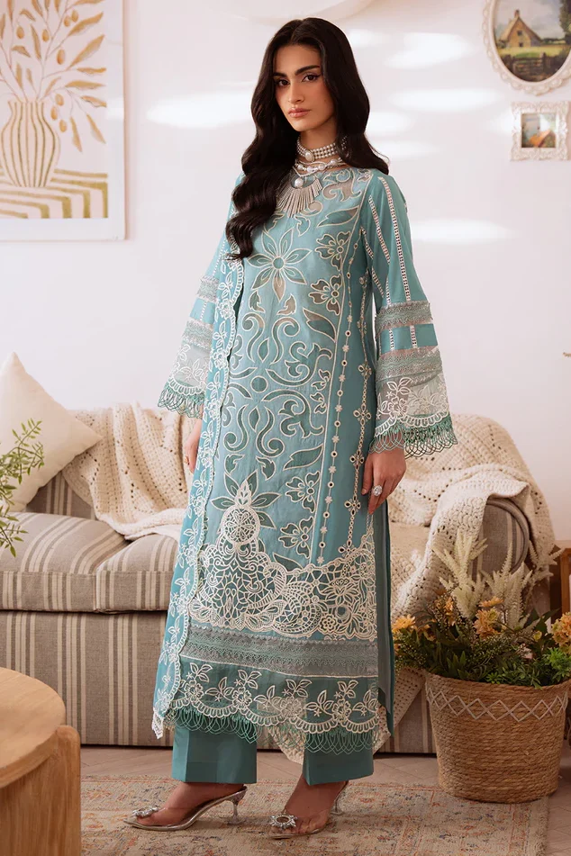 Mahnur Blue Luxury Lawn Collection Replica