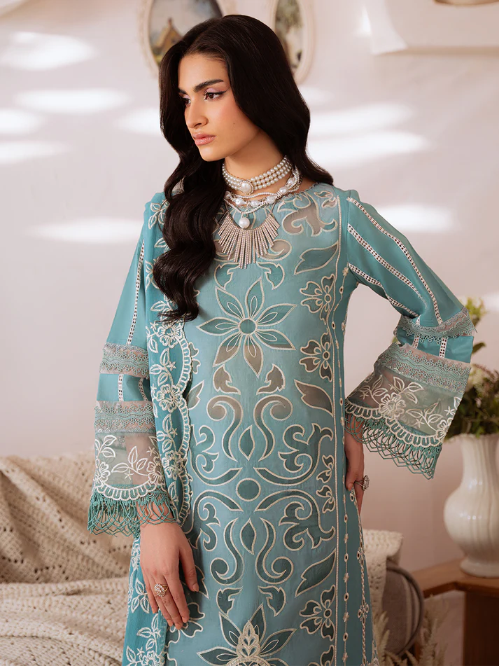 Alternative view of Mahnur Blue Luxury Lawn Collection Replica