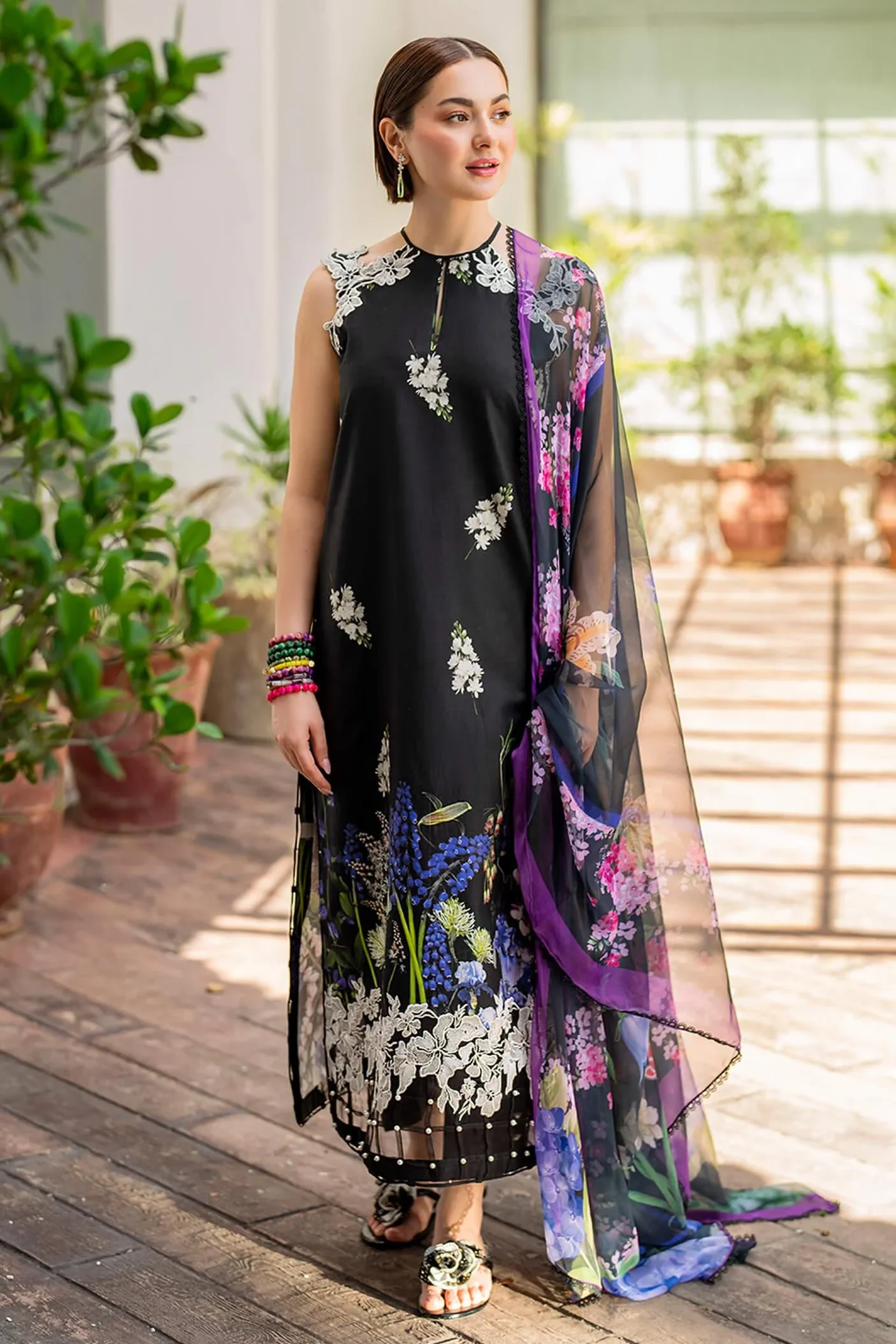 Asifa Nabeel Black Luxury Printed Lawn Collection Replica
